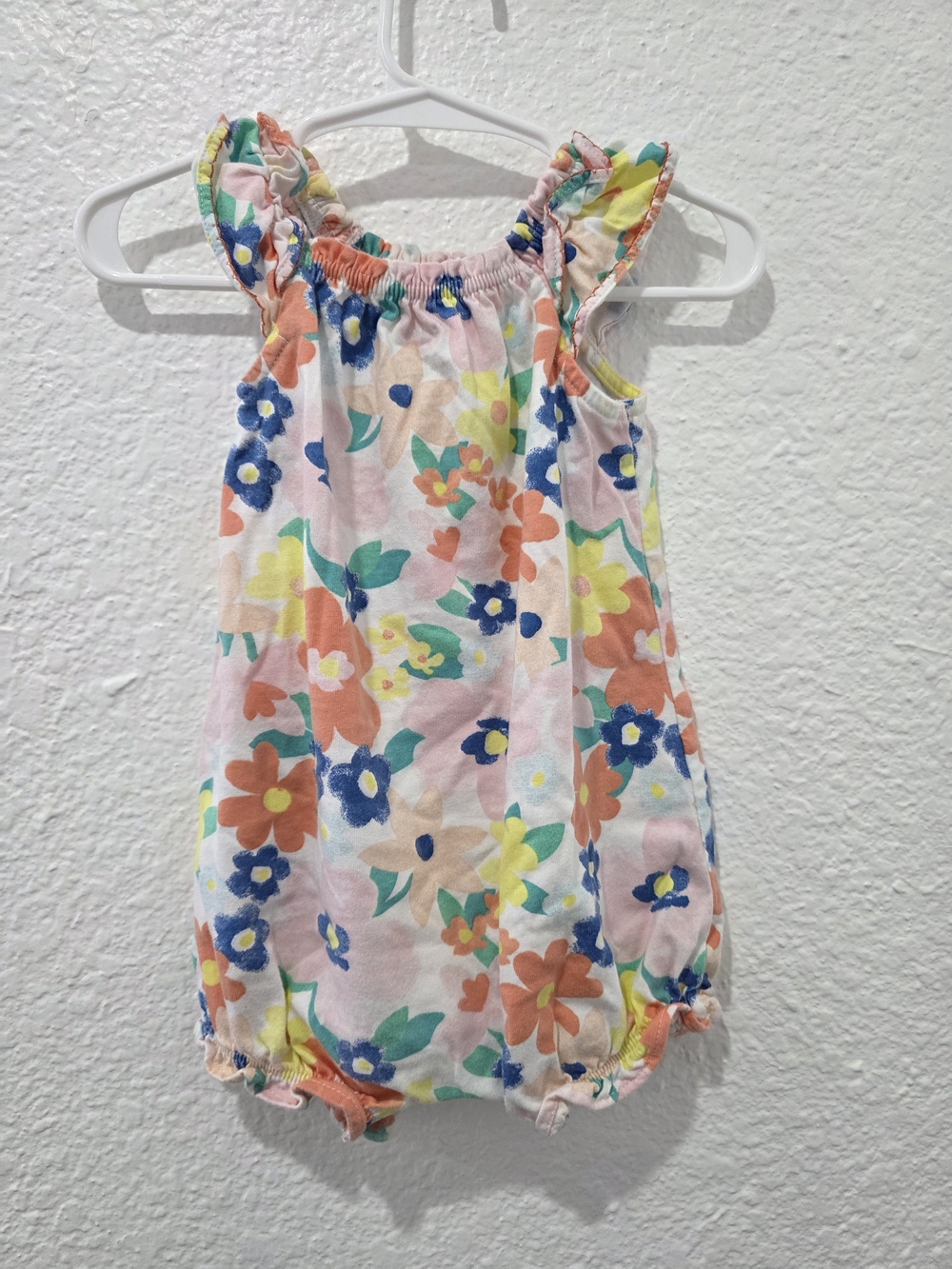 Carter's Pink Multi Floral Ruffle Romper